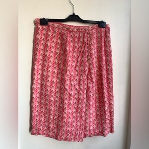 Pink silk vintage Chevron Patterned Skirt